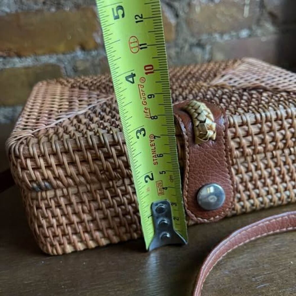 Mini Woven Rattan Square Bag - Picture 10 of 10